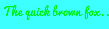 Image with Font Color 00F21C and Background Color 3EFFFF